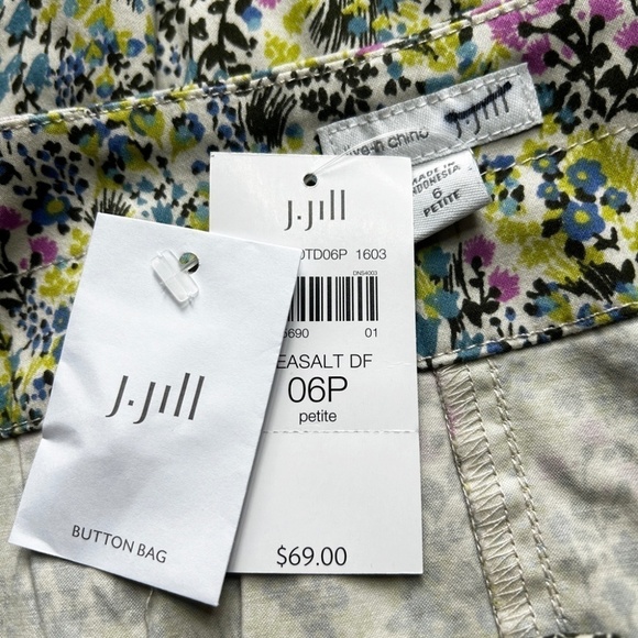 J. Jill Stretch Cotton Skirt Seasalt DF Floral Print Generous Sizing - Picture 10 of 13